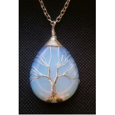 Tree of Life Crystal Gem Pendant / Necklace - Opalite