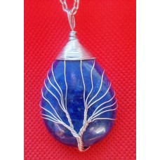 Tree of Life Crystal Gem Pendant / Necklace - Lapis Lazuli