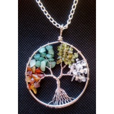 Tree of Life Crystal Gem Pendant / Multi Gems